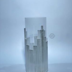 SELENITE CRYSTAL HURRICANE VOTICE GLASS VASE