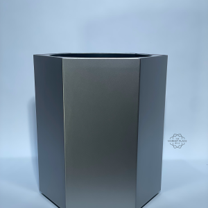 HEXAGON PLASTIC PLANTER GREY
