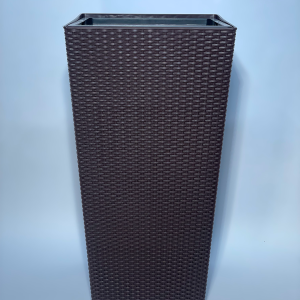 LECHUZA CUBICO PLASTIC PLANTER COFFEE