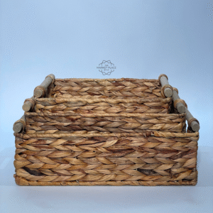 RECTANGULAR STORAGE BASKET WATER HYACINTH