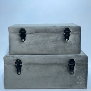 LUX VELVET FABRIC STORAGE TRUNK