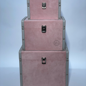 VELVET STORAGE TRUNK PINK