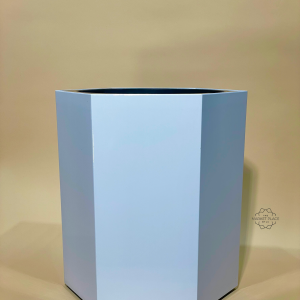 HEXAGON PLASTIC PLANTER WHITE