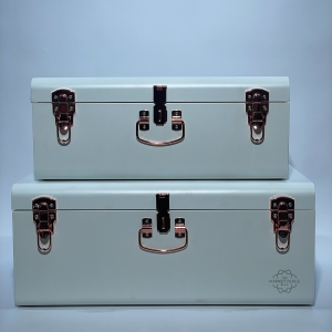 WHITE LUXURY METAL TRUNK
